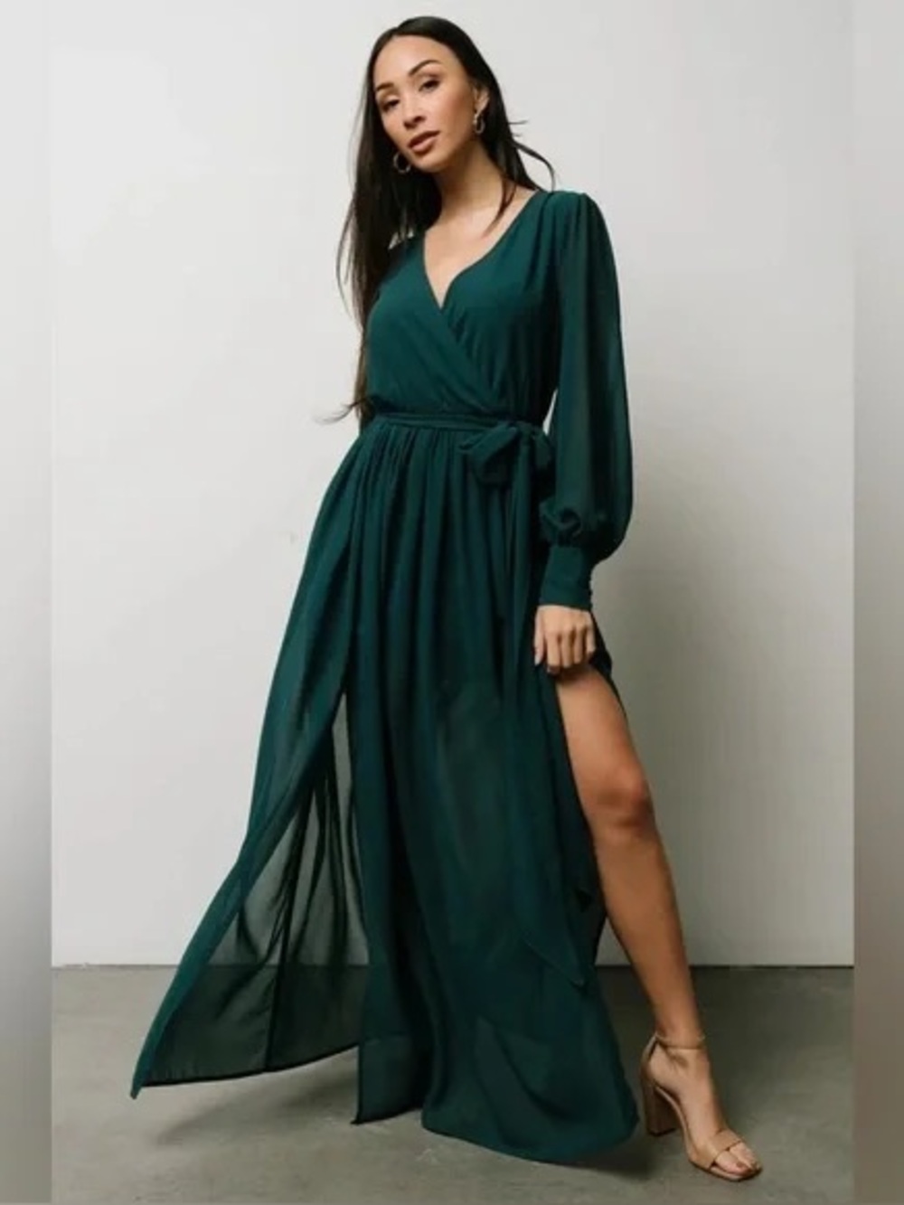 Baltic Born Celine Maxi Dress Gown‎ Emerald Green Medium NWT